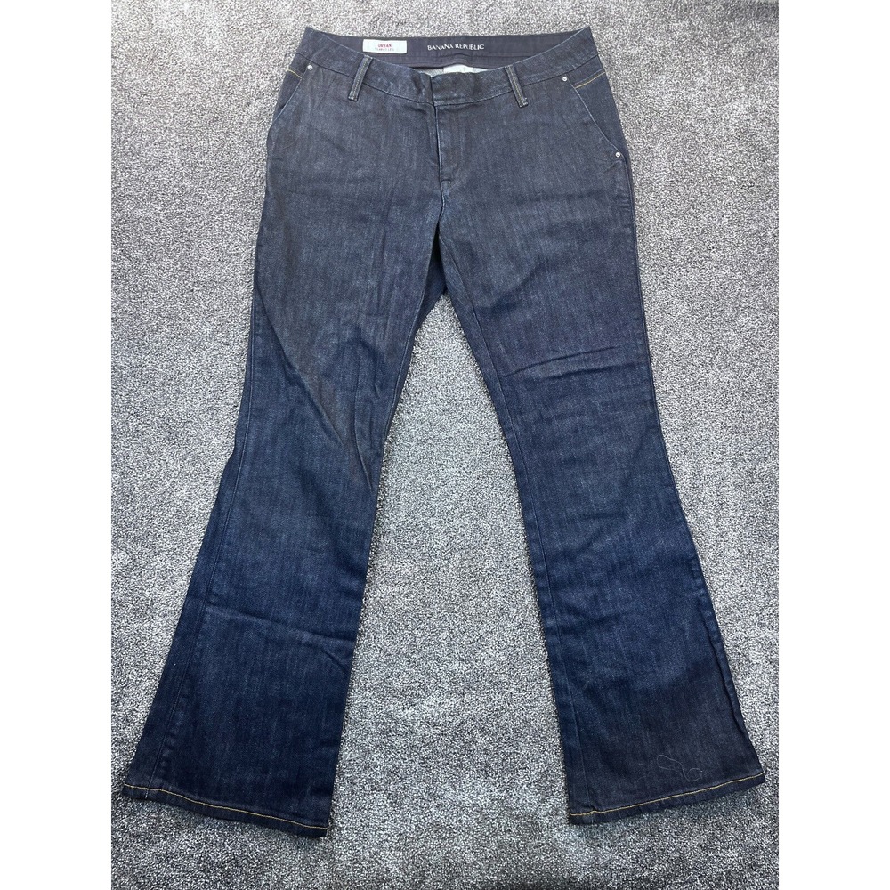 Banana Republic Jeans Womens 08 Stretch Urban Flared Leg Denim Mid Rise Blue